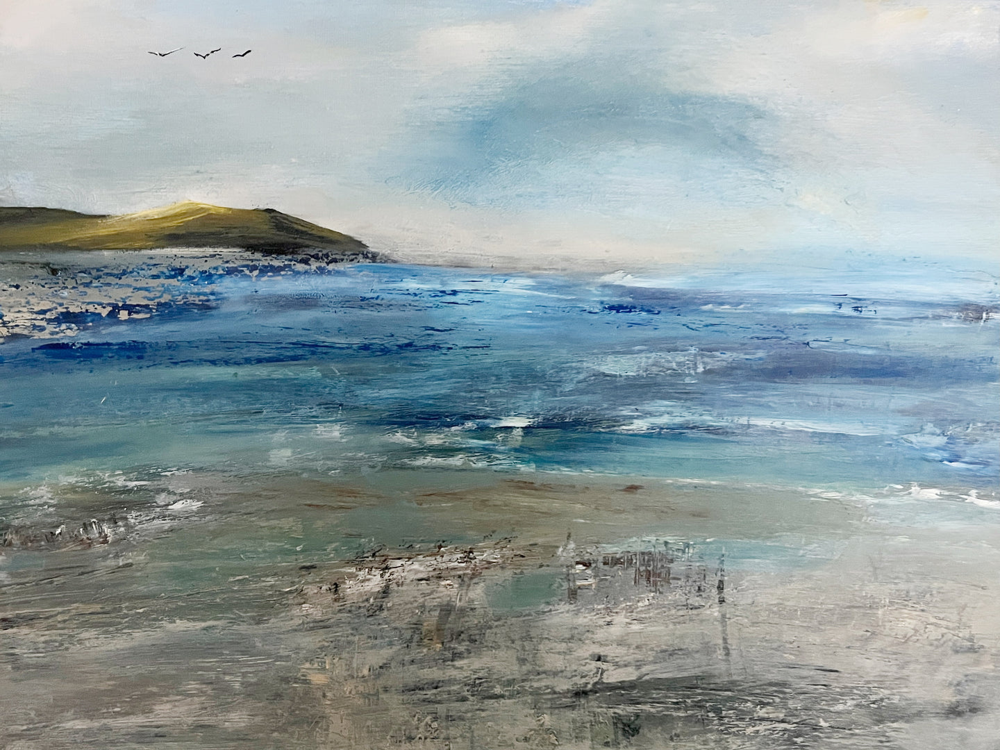 Seven Waves - Oil on box canvas seascape painting